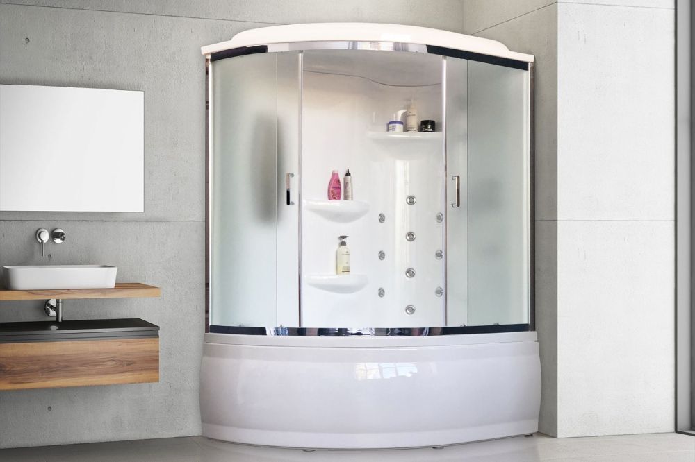 Душевая кабина Royal Bath  RB 150ALP-C-CH (матовое) правая, артикул RB150ALP-C-CH-R