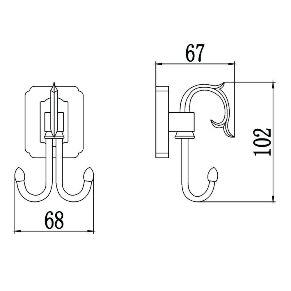 Крючок для ванной комнаты Savol S-006454, бронза