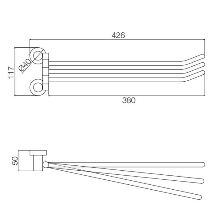 Fima Carlo Frattini Accessori Полотенцедержатель 38см., тройной, поворотный, подвесной, цвет: золото Fima Carlo Frattini Accessori Полотенцедержатель 38см., тройной, поворотный, подвесной, цвет: золото