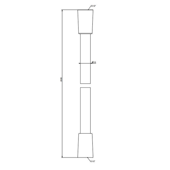 Gessi Шланг для душа с коническим соединением на 1/2”, длина: 200 см, цвет: Black XL