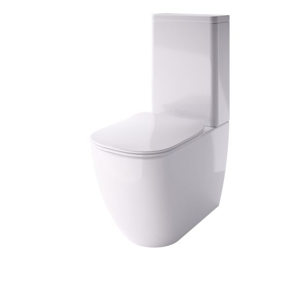 Hidra Faster, безободковый унитаз моноблок с бачком и крепежом, 68x38 см, цвет черный матовый