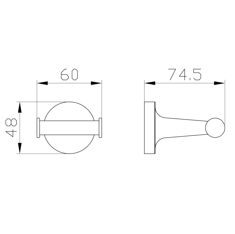 Двойной крючок для ванной WONZON & WOGHAND SIMPLE, Брашированное золото (WW-6525-BG), артикул WW-6525-BG