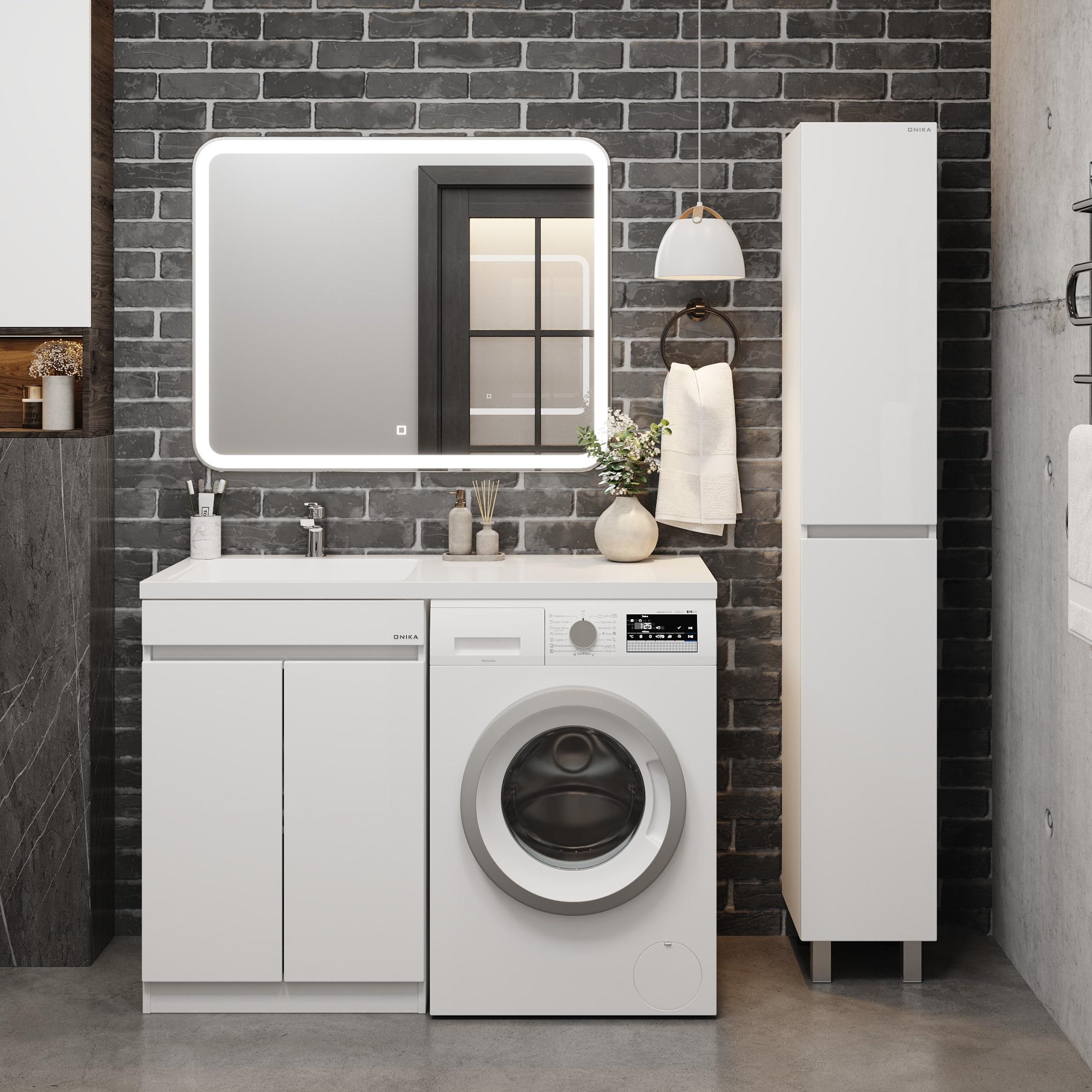 Тумба Onika Милтон Нова 58 напольная под стиральную машину, белая (ум. Kamilla 120/Марсал 120)