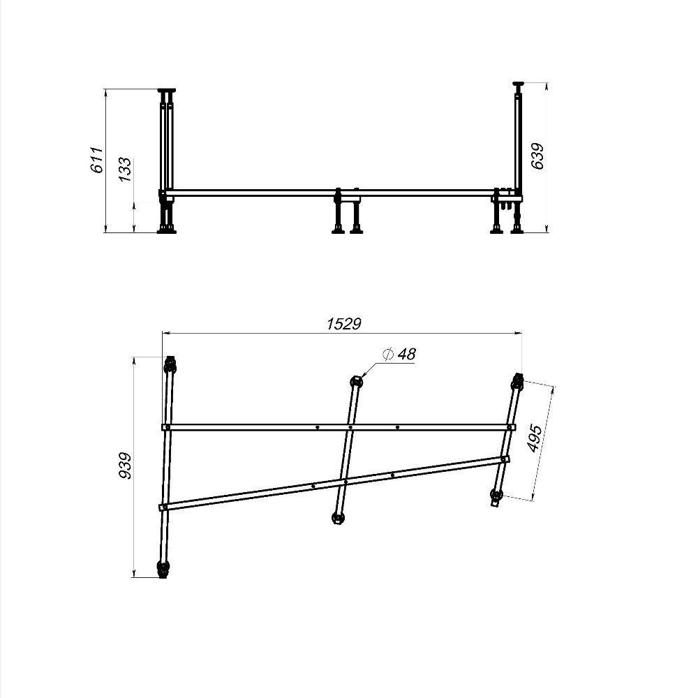 W72A-160-100W-R2 каркас для ванны spirit 160х100 W72A-160-100W-R2 каркас для ванны spirit 160х100