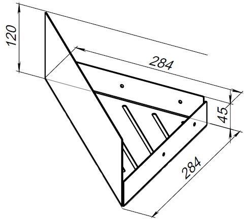 Полка Aquanet Магнум Н 28x28 черная матовая, угловая Полка Aquanet Магнум Н 28x28 черная матовая, угловая