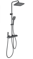 Душевая система с термостатом WONZON & WOGHAND MUSE Legato, Черный матовый (WW-B4129-MB)