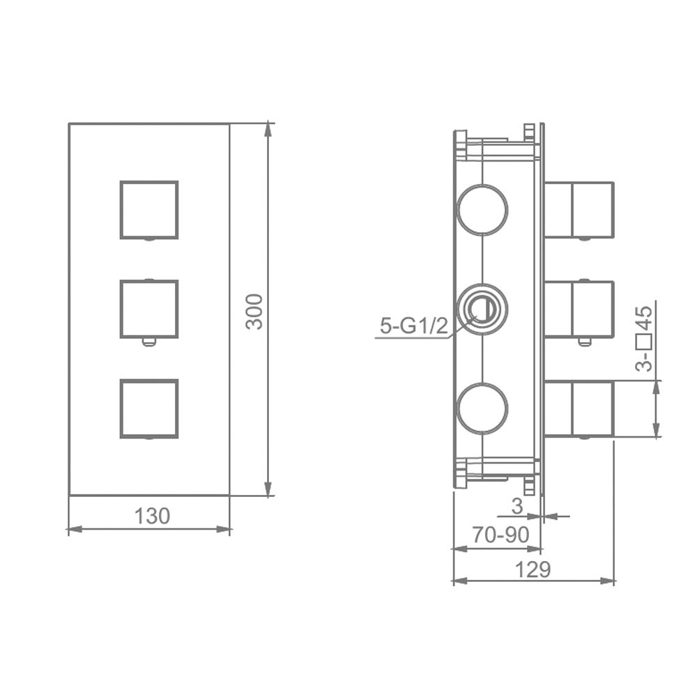 Смеситель для душа термостат Raglo R02.263, хром
