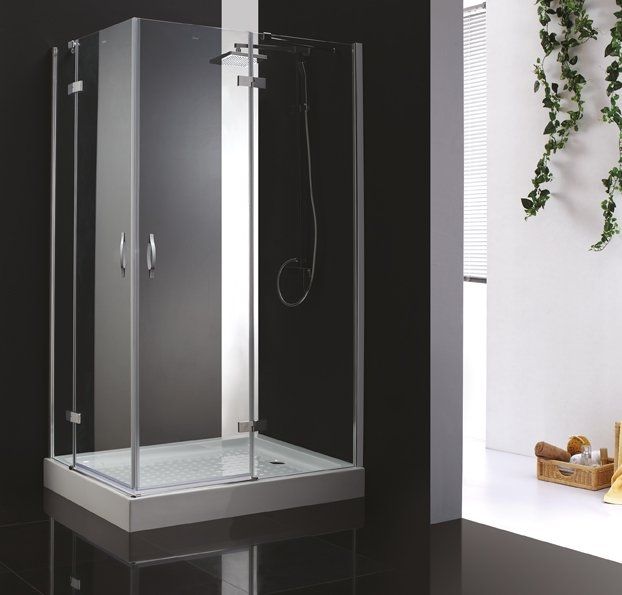 Душевой уголок Cezares BERGAMO-W-AH-2-120/90-P-Cr-R профиль Хром стекло рифленое