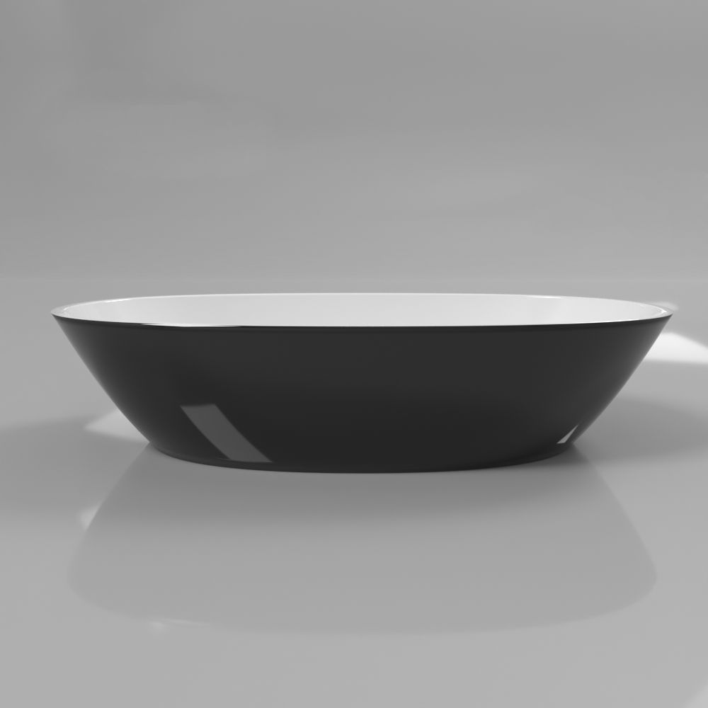 Умывальник WHITECROSS Amazon 60x35 (черный/белый глянец) иск. камень