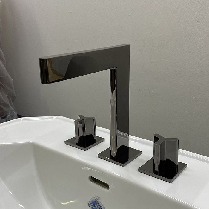 THG ICON-X METAL Смеситель для раковины на 3 отверстия, с донным клапаном, цвет Aranja (black nickel), артикул U7G-D24-151