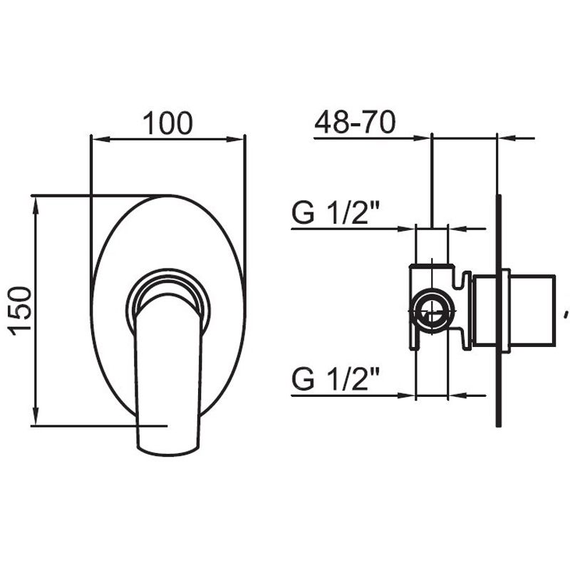 Смеситель для душа встраиваемый Webert Aria AI880101844, белый/хром