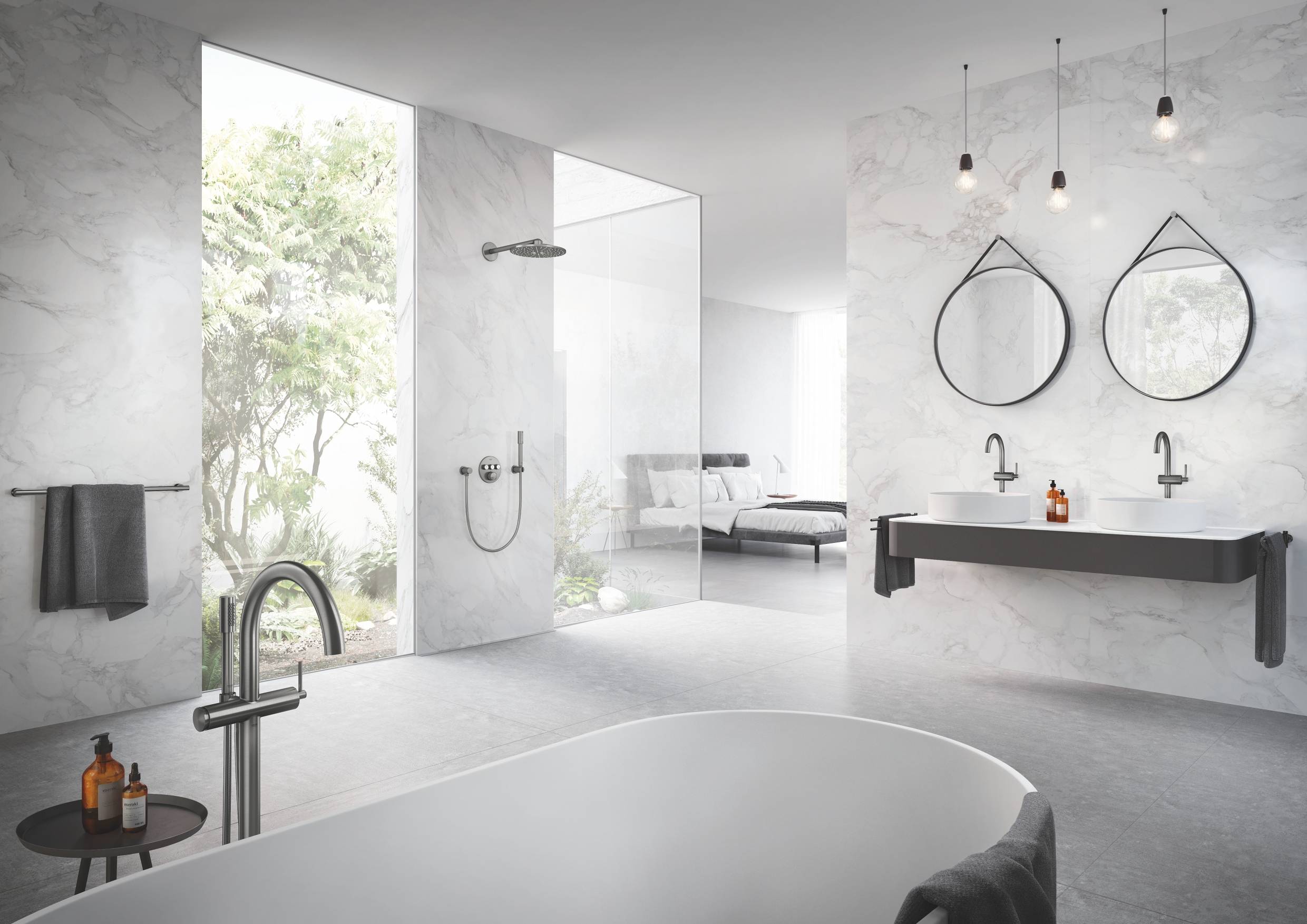 Двойной держатель для полотенца GROHE Atrio New, темный графит матовый (40308AL3) Двойной держатель для полотенца GROHE Atrio New, темный графит матовый (40308AL3)
