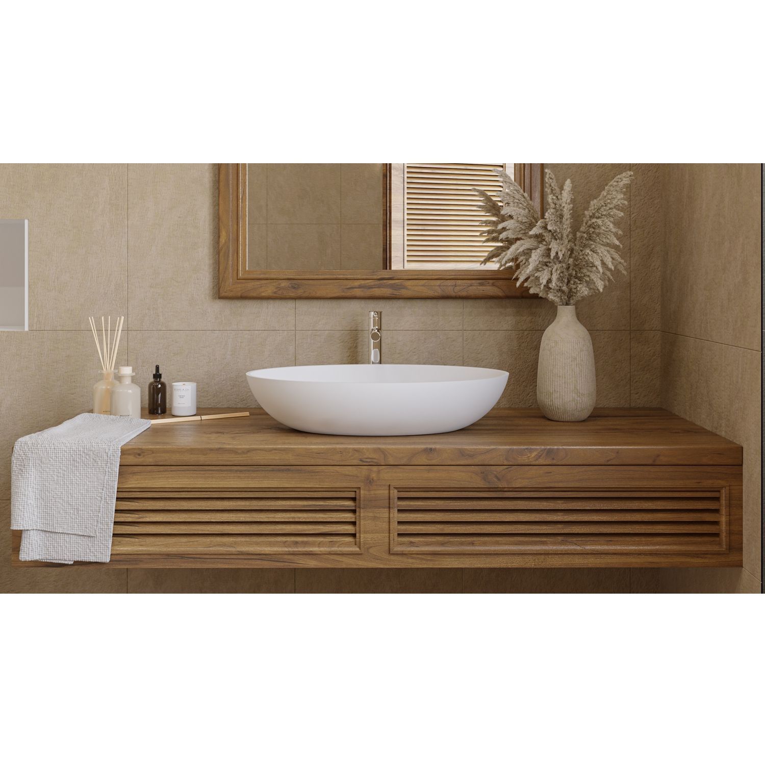 Умывальник WHITECROSS Citrine 60x40 (белый мат) иск. камень Умывальник WHITECROSS Citrine 60x40 (белый мат) иск. камень