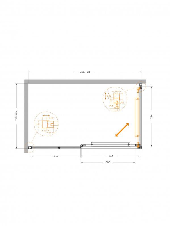 LUX-AH-FS-11-120/90-C-CR Душевой уголок, артикул LUX-AH-FS-11-120/90-C-CR