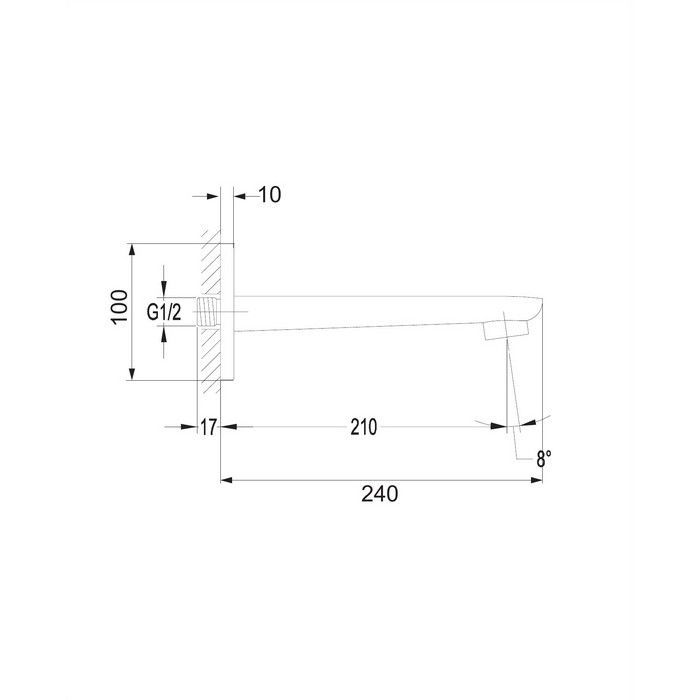 Излив настенный OMNIRES Z23CR (хром)
