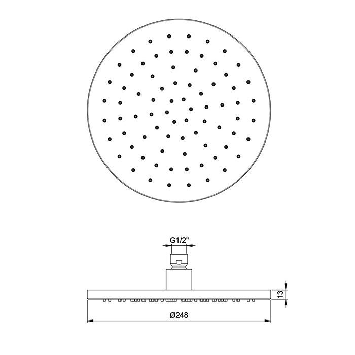 Almar EcoAir ROUND Душевая лейка круглая, 250 мм, латунь, хром Almar EcoAir ROUND Душевая лейка круглая, 250 мм, латунь, хром