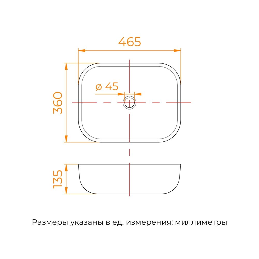 Раковина накладная RGW GS-23