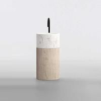 NOORTH milldue edition ROMA III Раковина напольная Ø450x880 мм., слив в пол, c донным клапан, корпус фрезерованный Moka Cream, раковина Bianco Carrara