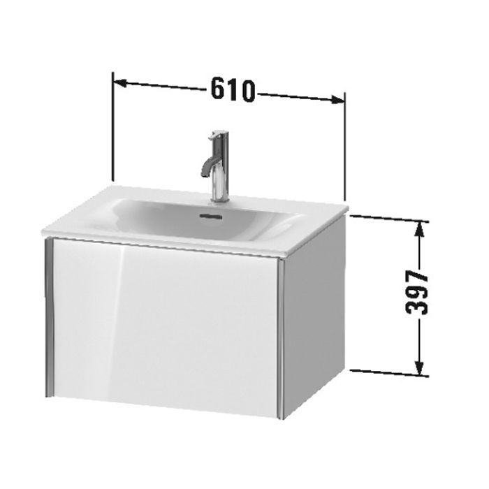 Duravit Viu Раковина подвесная с переливом, выпуск с керам покрытием, 1 отв под смес, 63х49см, цвет белый, артикул 2344630000