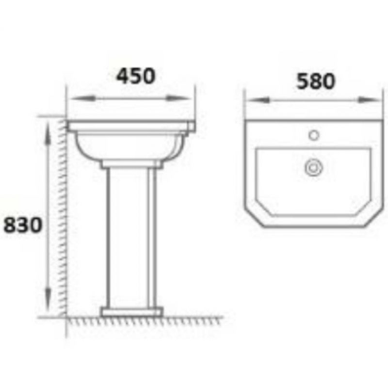 Раковина BOHEME с пьдесталом, 580мм, Vogue