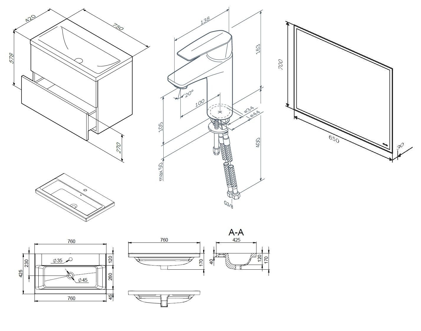 BK90GA Gem Подвесной комплект 75 см( зона красоты) BK90GA Gem Подвесной комплект 75 см( зона красоты)