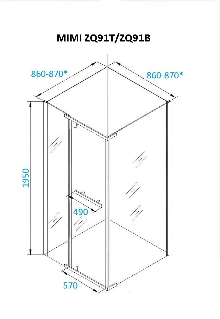 Ограждение MIMI ZQ91B душевое Cerutti SPA без поддона (90x90x195) Ограждение MIMI ZQ91B душевое Cerutti SPA без поддона (90x90x195)