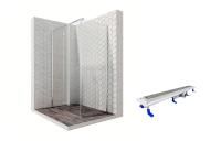 Душевой уголок Ambassador Diamond 12011104L-ST3, прямоугольный, линейный трап, 120х80