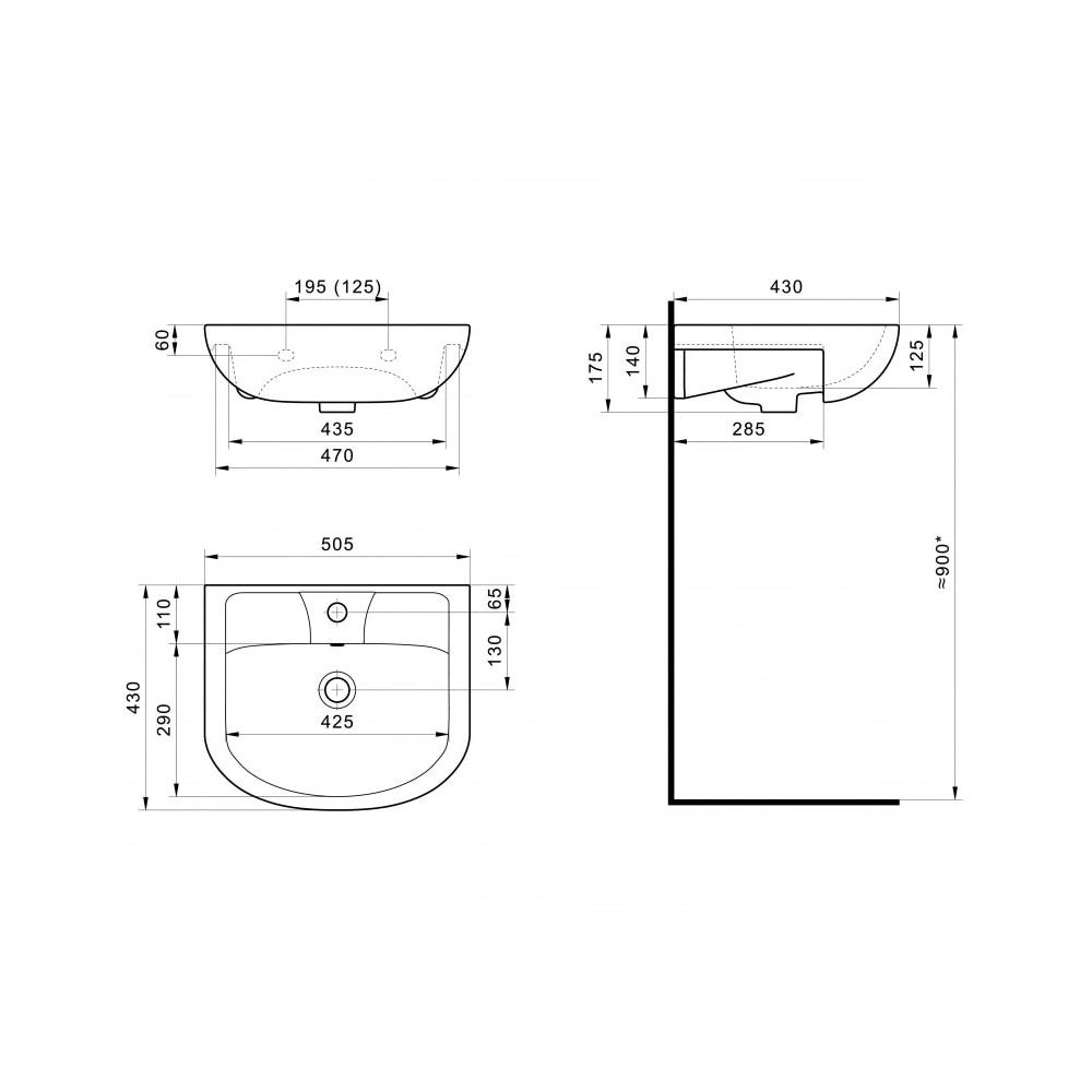 Раковина Santek Ладога 1.WH11.0.256, 50 см, артикул 1.WH11.0.256