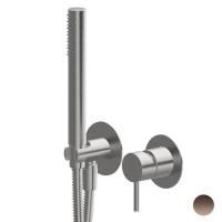 Newform X-STEEL 316 Наружная часть встр. душ. смесителя, ручной душ, кронштейн, шланг 150 см, (для 27852) цвет: PVD Brushed copper bronze Newform X-STEEL 316 Наружная часть встр. душ. смесителя, ручной душ, кронштейн, шланг 150 см, (для 27852) цвет: PVD Brushed copper bronze