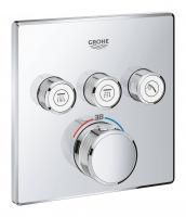 Внешняя часть термостатического смесителя на 3 выхода GROHE Grohtherm SmartControl, хром (29126000)