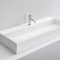 MILLDUE  Раковина  MAN 108 накладная из CRISTALPLANT ,108,4х47,2 см, с 2 отв для смесителя, цвет белый матовый