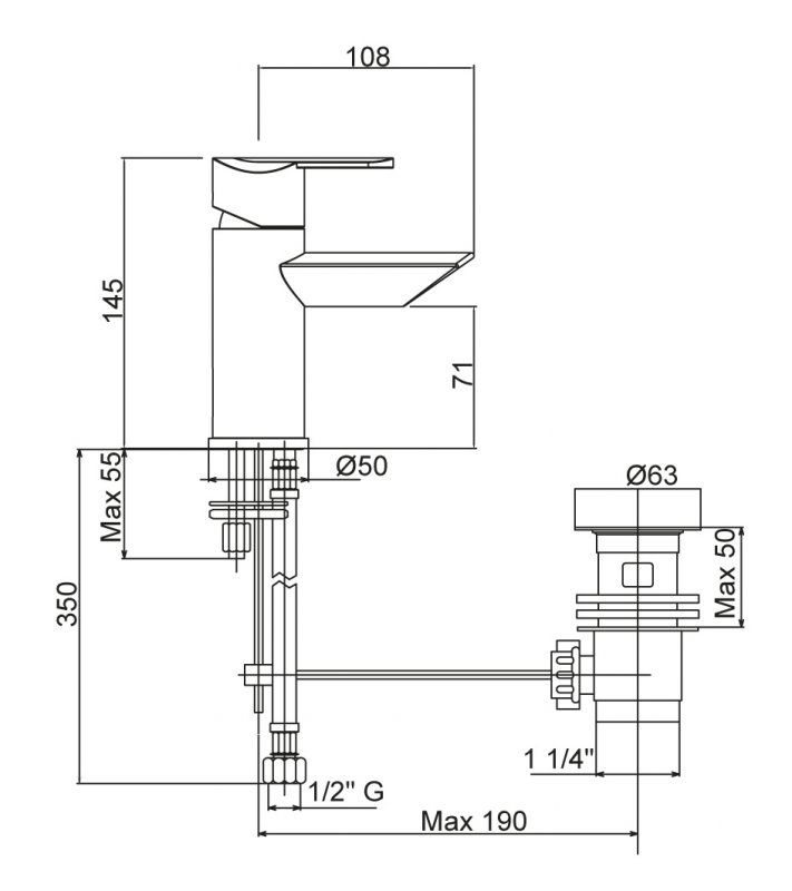 Смеситель для биде Cezares Garda GARDA-BSM1-01-Cr Хром
