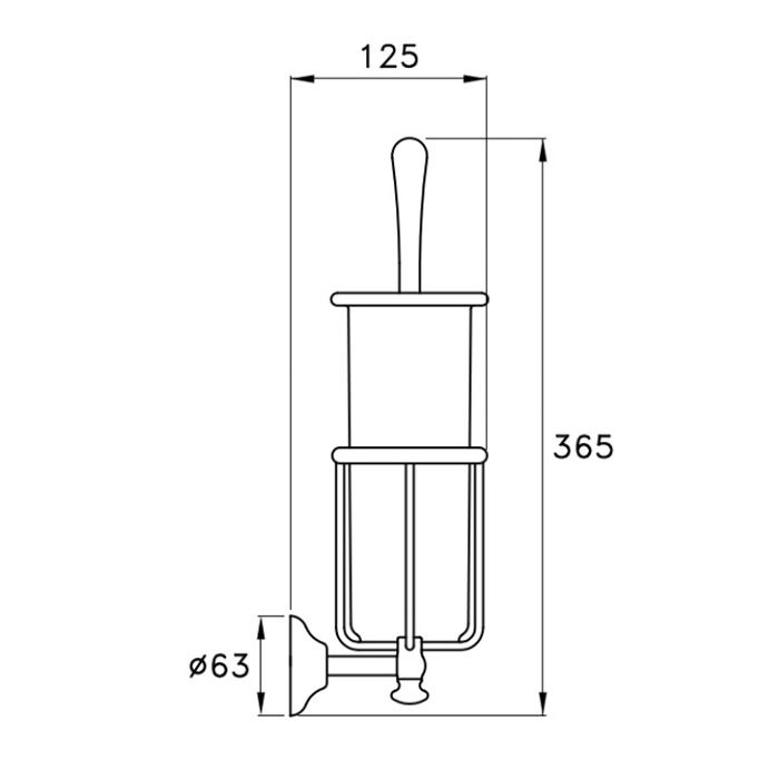 Stella Roma Ершик настенный с керамической колбой 1052 цвет: хром