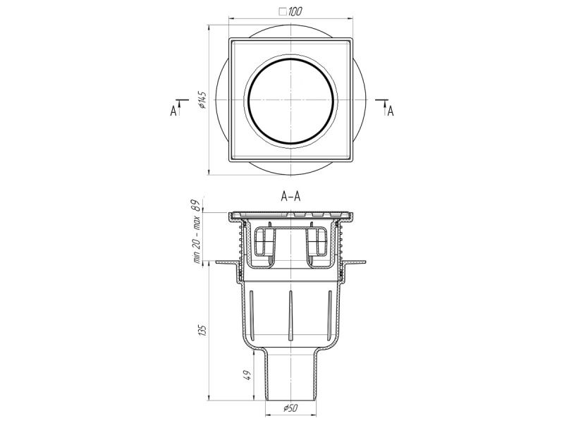 Душевой трап Bronze de Luxe 21986-57, бронза
