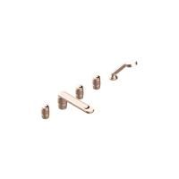 THG CORVAIR Смеситель на борт ванны на 5 отверстий, двойной, с ручным душем, цвет Blush PVD