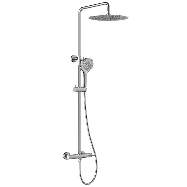 Смеситель Lemark Beluga для душа с регулируемой высотой штанги и лейкой верхнего душа «Тропический дождь» (LMF-8025B-C)