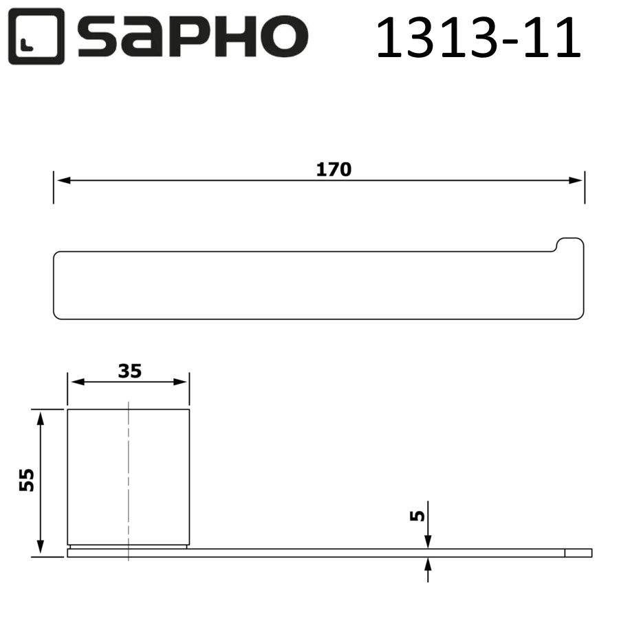 Держатель EVEREST для туалетной бумаги без крышки, хром, Sapho, артикул 1313-11