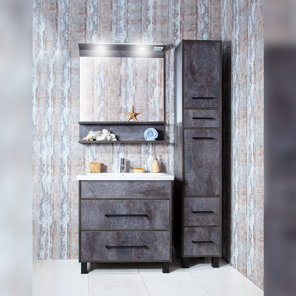 Зеркало Бриклаер ЧИЛИ 70 см, цемент, артикул 4627125415166