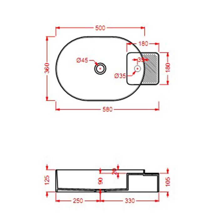 Artceram CARTESIO Раковина настольная 58х36 см, 1 отверстие, цвет серый глянцевый Artceram CARTESIO Раковина настольная 58х36 см, 1 отверстие, цвет серый глянцевый