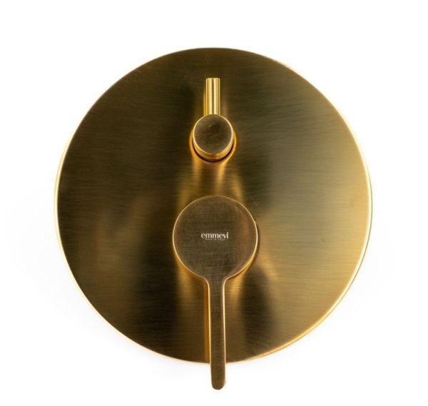 Emmevi Filobrass, однорычажный (со стержнем) встраиваемый смеситель для душа на 3 выхода, цвет зачищенное золото