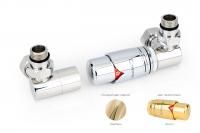 Автоматический терморегулятор 3D правый G 1/2" НР х G 3/4" НГ (набор) (Шампань)