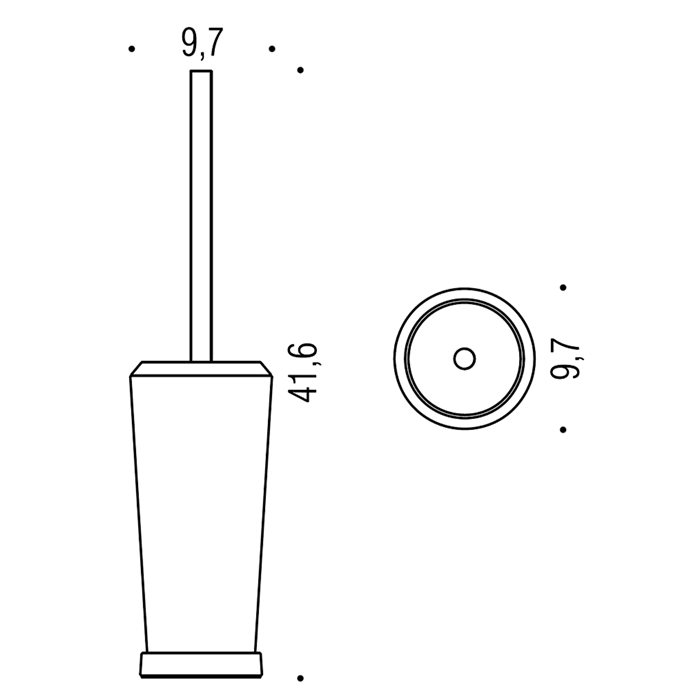 Colombo Road ершик напольный, цвет: хром/матовое стекло Colombo Road ершик напольный, цвет: хром/матовое стекло