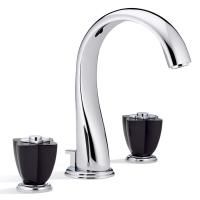 THG PETALE DE CRISTAL NOIR Смеситель для раковины на 3 отверстия, с донным клапаном, цвет хром