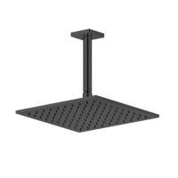 GESSI Rilievo Потолочная душевая головка на 1/2" 250x250 мм, длина изгот. под заказ (105 - 1855 мм), цвет: nero XL