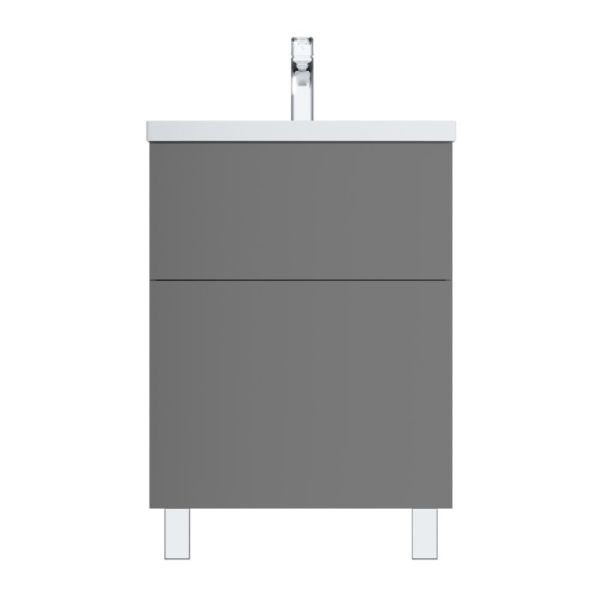 M90FSX06022GM32 GEM, База под раковину, напольная, 60 см, 2 ящика push-to-open, графит матовый