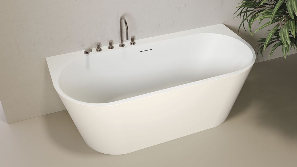Zenon Maracaibo, акриловая пристенная ванна закругленной формы, 170x80xh60 см, цвет белый матовый, артикул 4000.000.000.000.42157