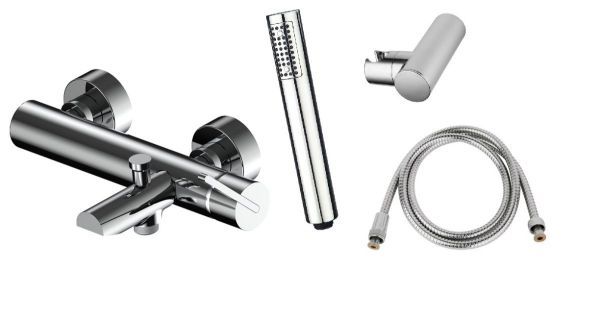 AQG Urban, однорычажный смеситель для ванны c набором для душа, цвет хром
