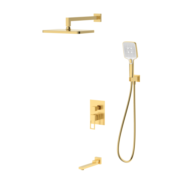 Душевая система для ванны и душа DQ Dortmund встраиваемая с изливом мат.золото(DA1715607)