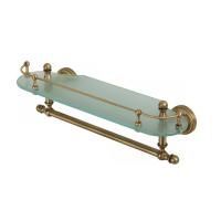 MIRELLA Полка c галереей L40 см, с полотенцедержателем, стекло матовое/бронза