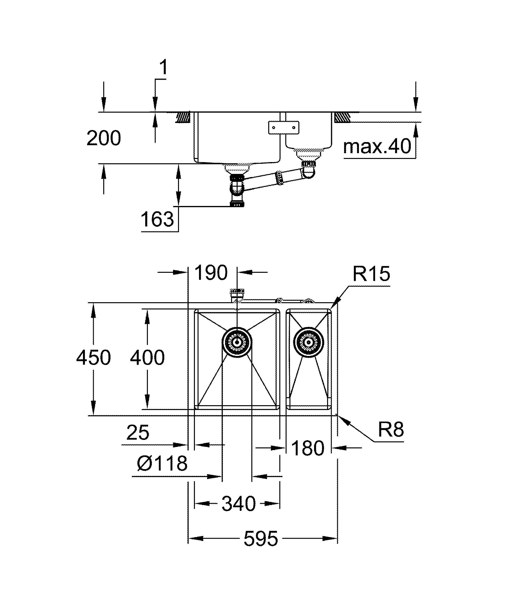 Мойка GROHE K700 Undermount, нержавеющая сталь (31577SD1) Мойка GROHE K700 Undermount, нержавеющая сталь (31577SD1)